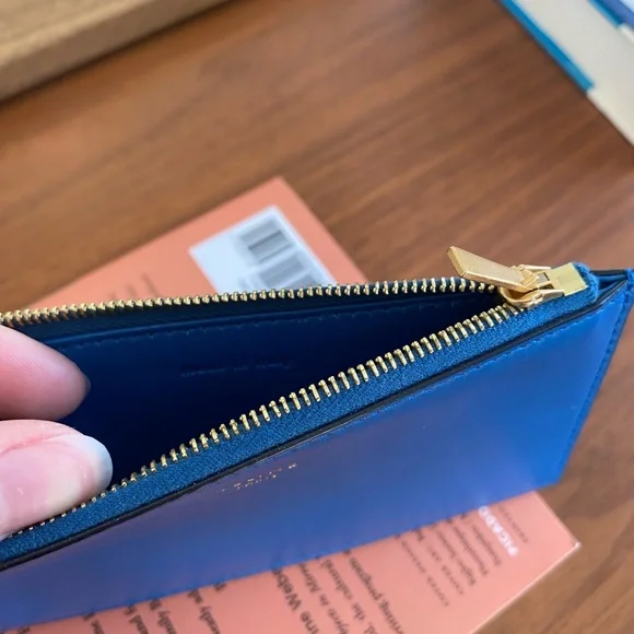 Celine Blue Leather Zip Wallet - Picture 8 of 12